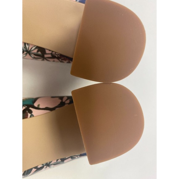 Zara Basic Tropical Animal Floral Pink Block Heel EU Size 36 (us size 6) NEW - Picture 9 of 13